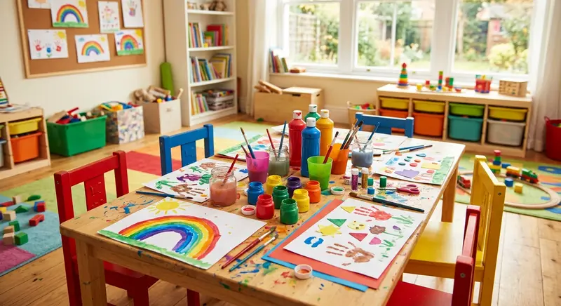 Art class activities at Sunshine Daycare