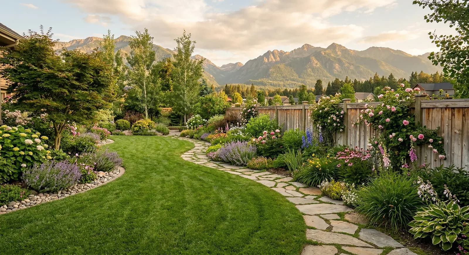 Beautifully landscaped garden — Cedarview Landscaping Castlegar BC