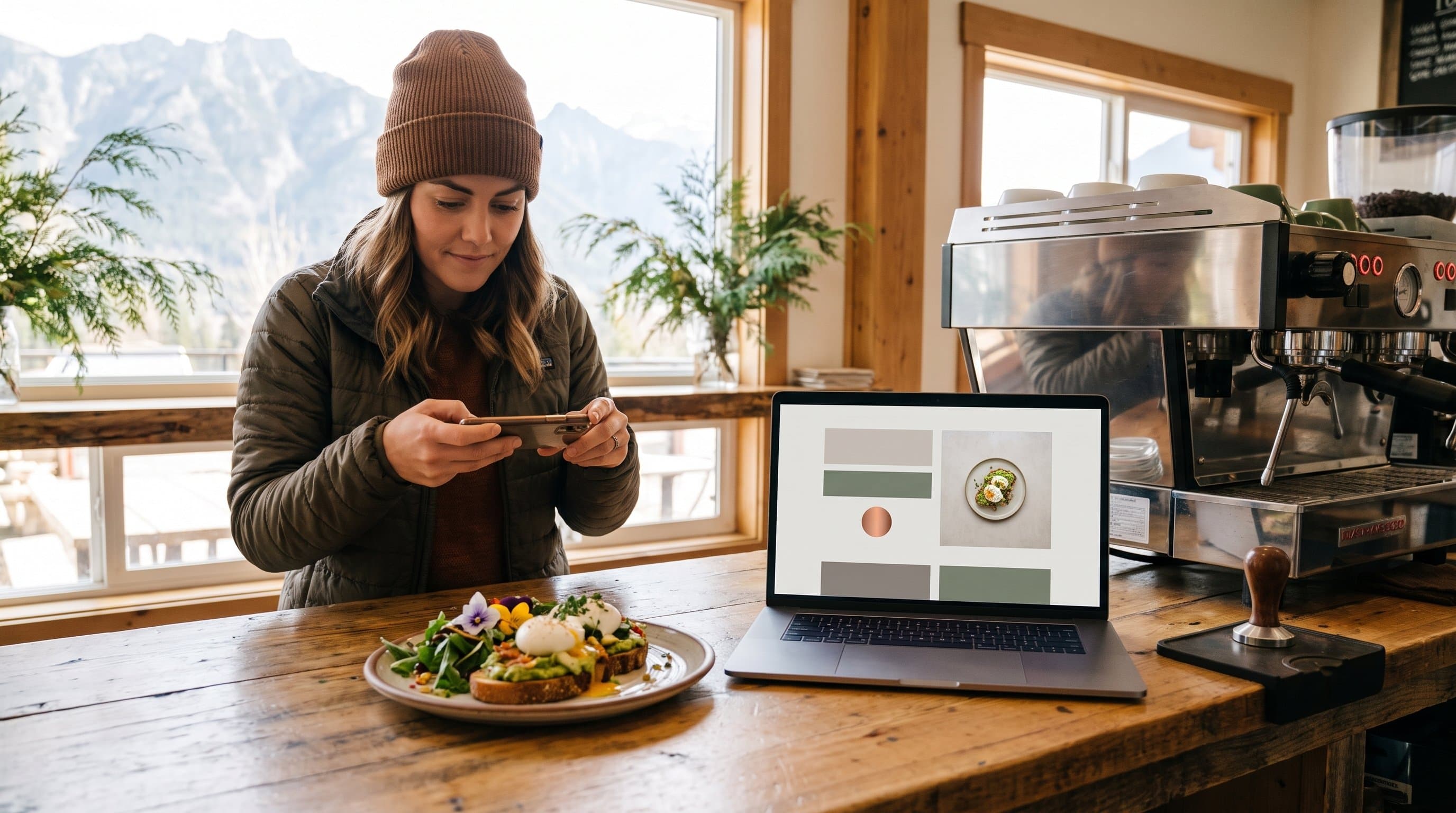 A Kootenay restaurant website on a phone showing a readable menu, current hours, location, and a clear ordering path
