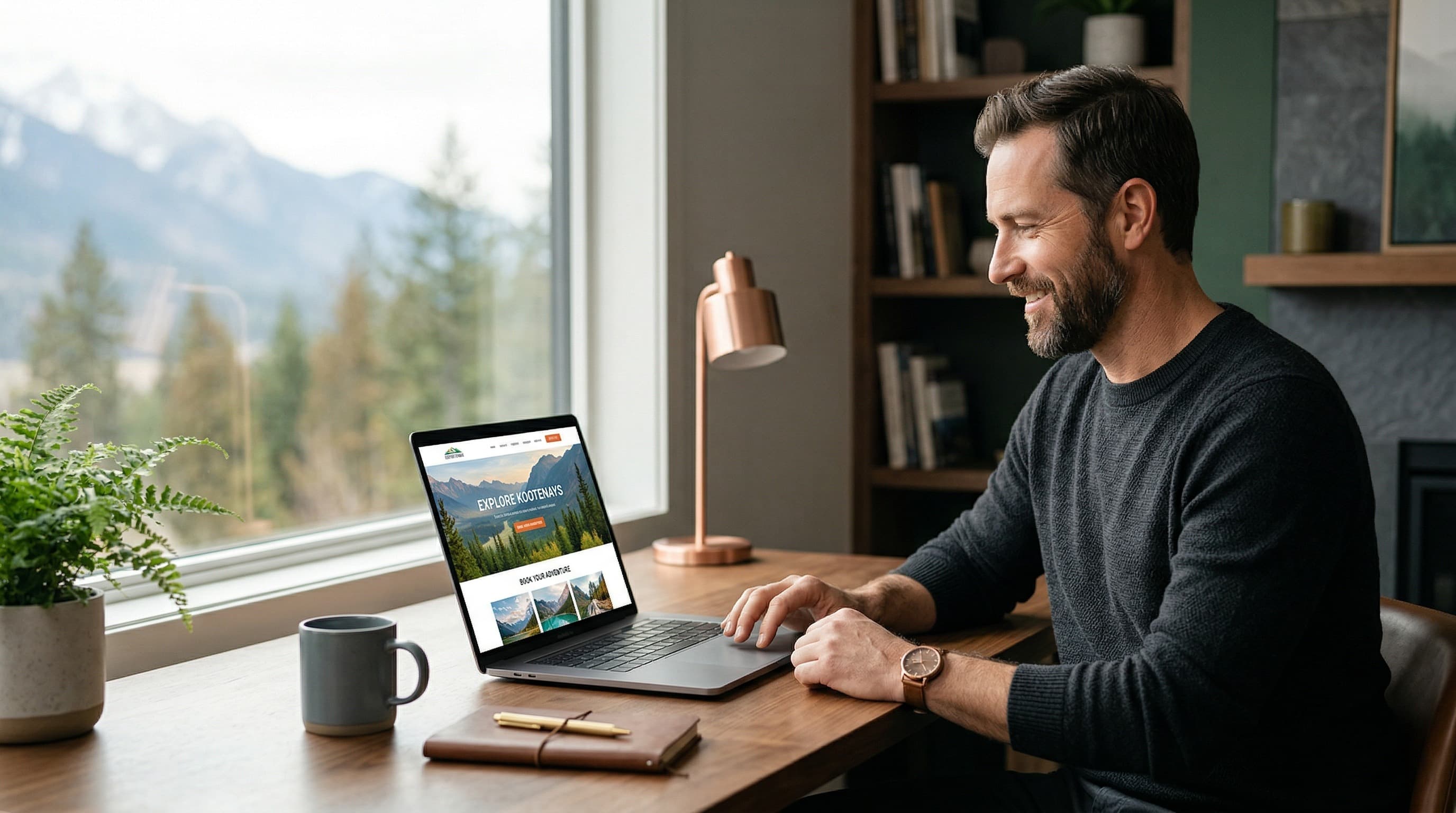 A Kootenay tourism business website on a phone, ready for visitor traffic with current hours, photos, route details, and a clear booking path