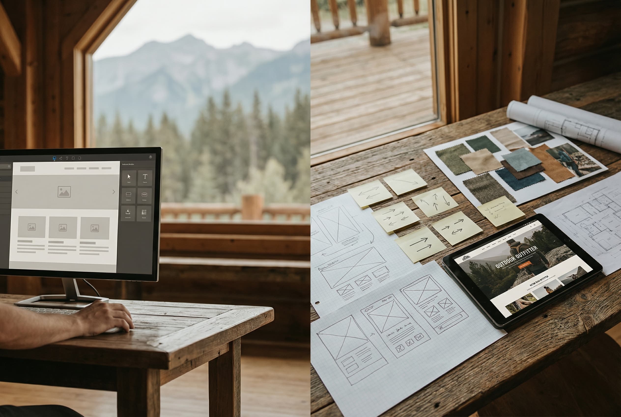 A small-business owner weighing a Wix-style website builder against a custom-built website