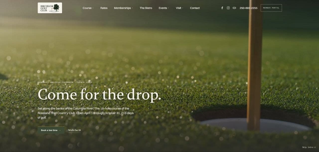 Birchbank Golf homepage preview