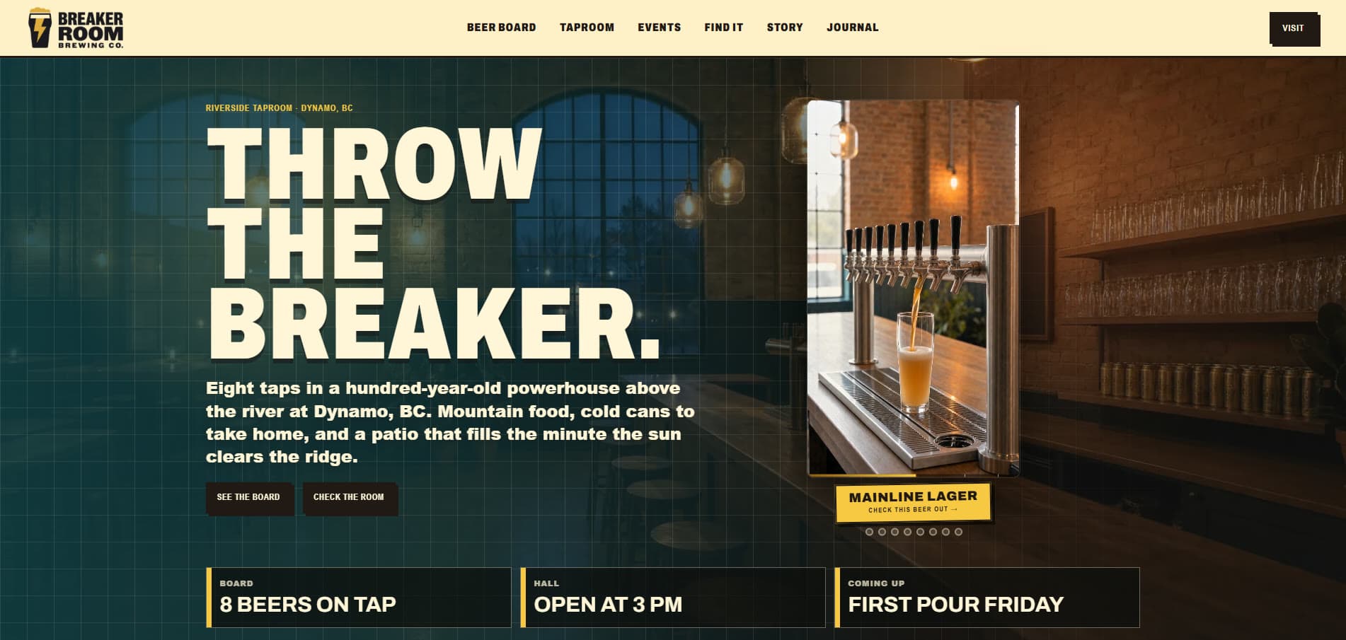 Breaker Room Brewing website by Kootenay Made Digital