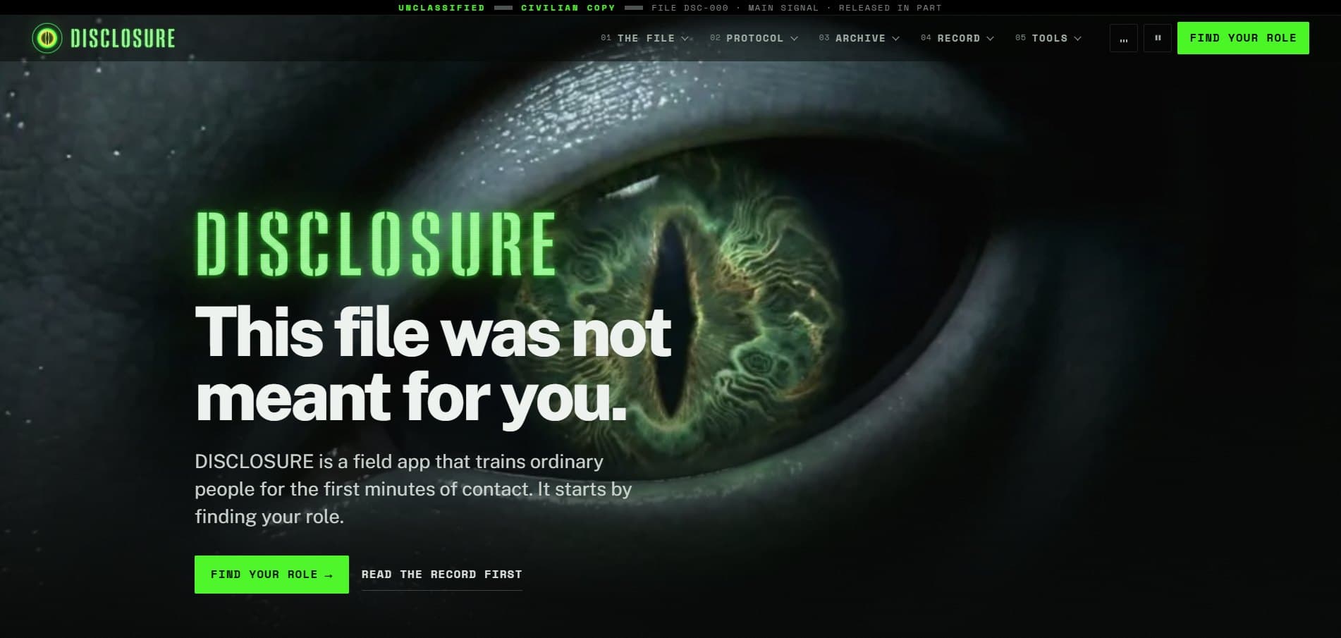 Disclosure live site screenshot
