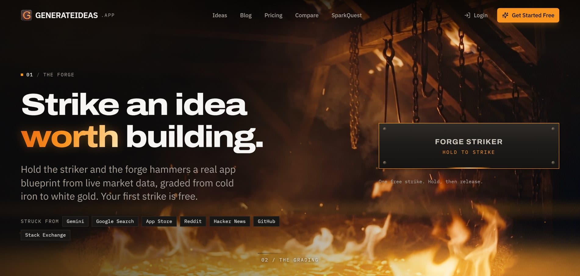 GenerateIdeas live site screenshot