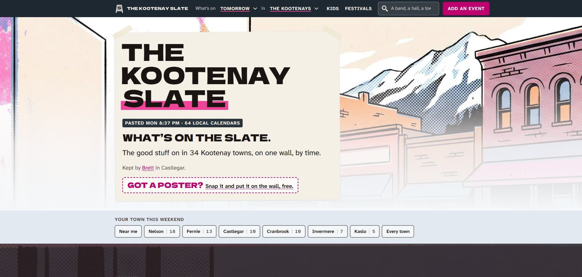 The Kootenay Slate live site screenshot