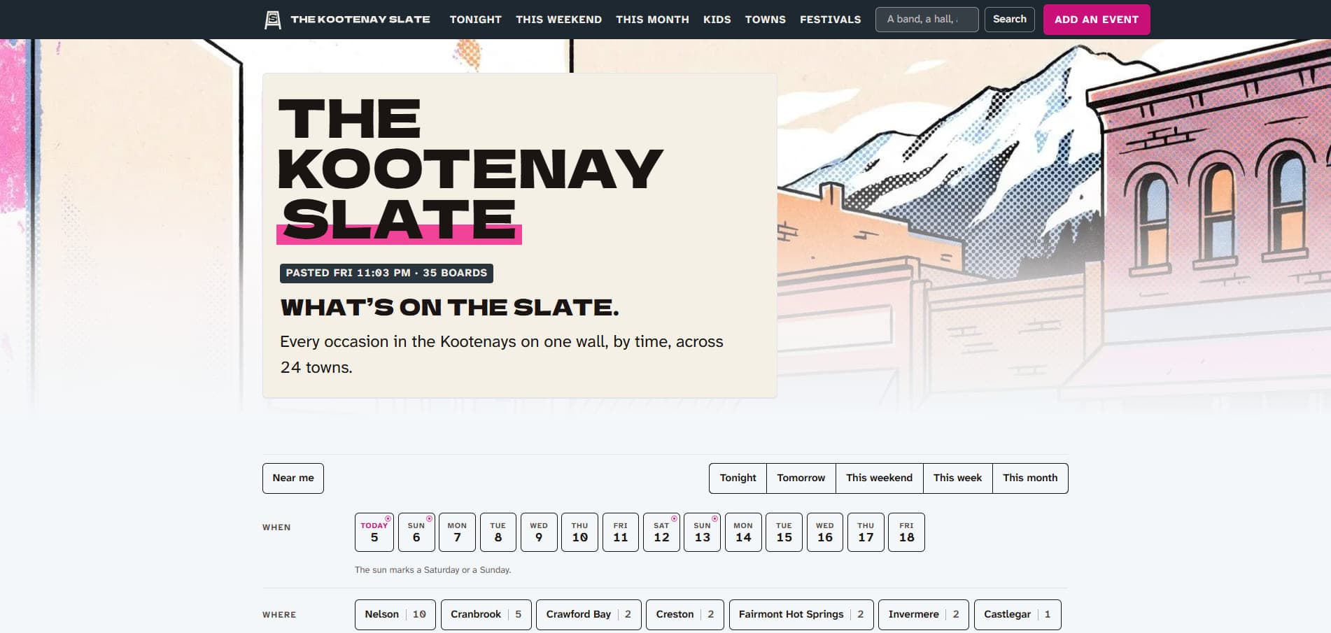 The Kootenay Slate live site screenshot