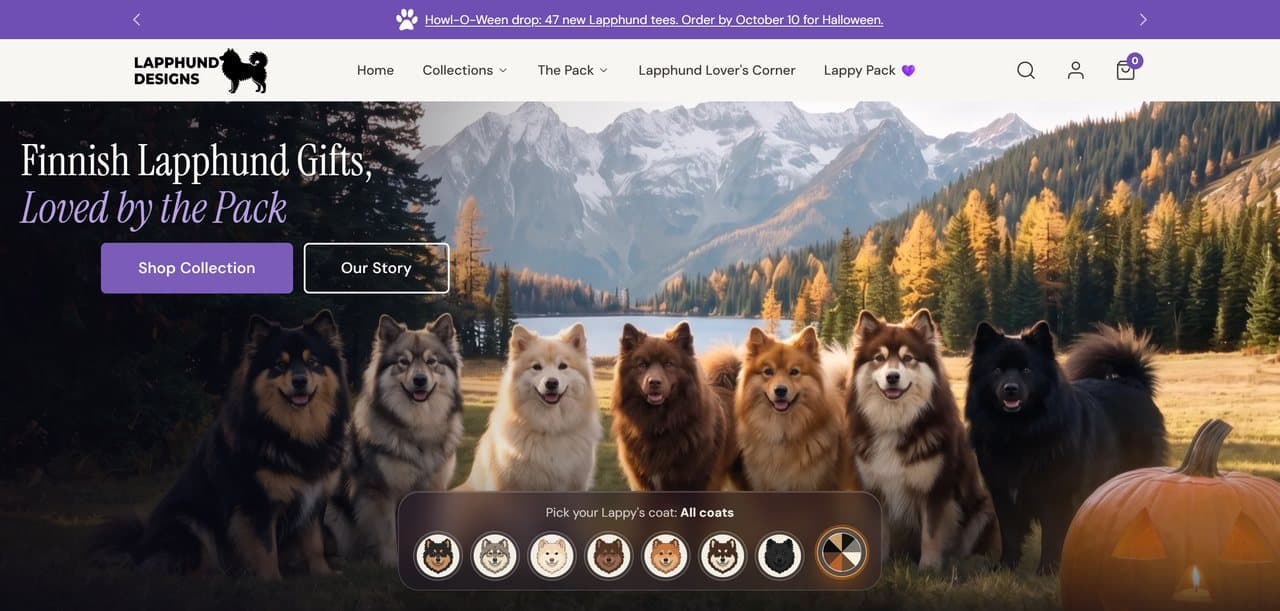 Lapphund Designs live site screenshot