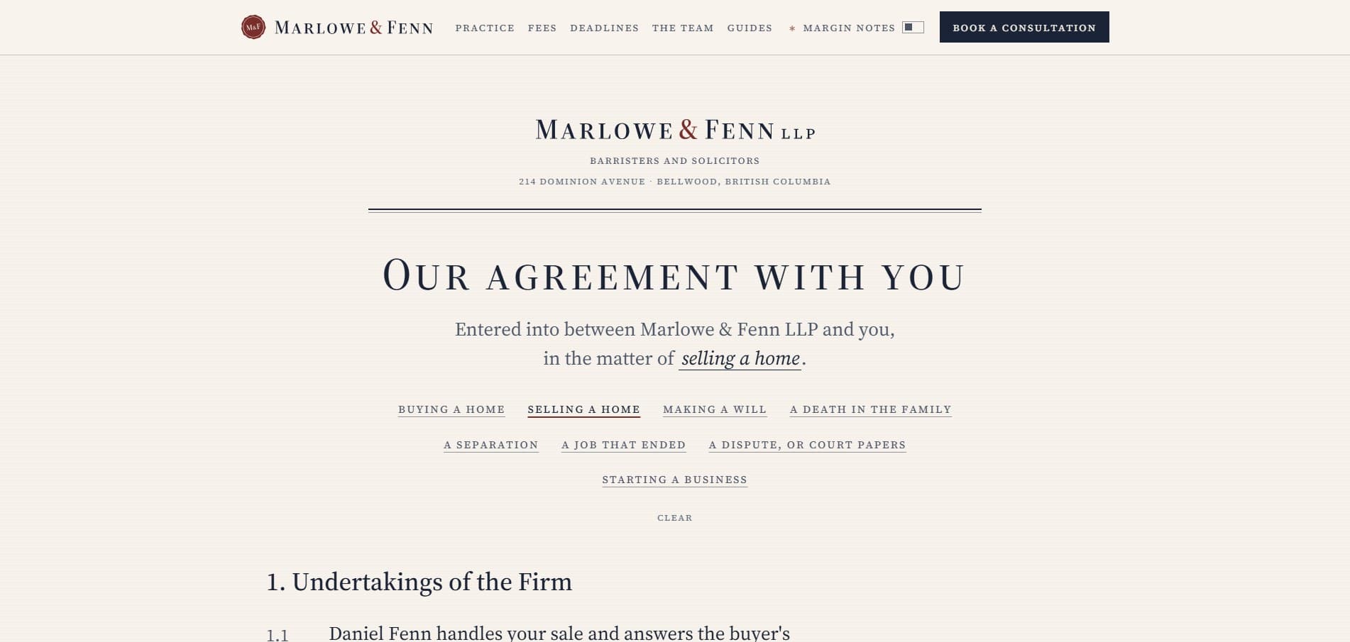Marlowe & Fenn LLP live site screenshot
