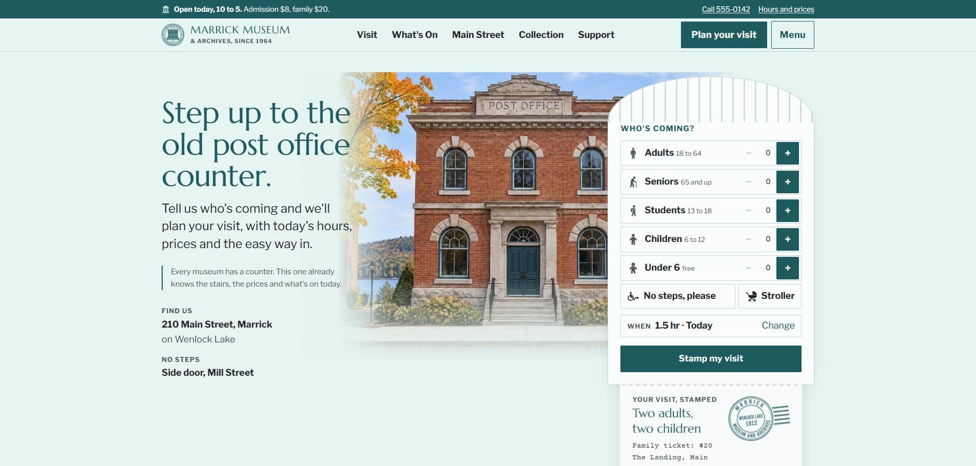 Marrick Museum & Archives live site screenshot