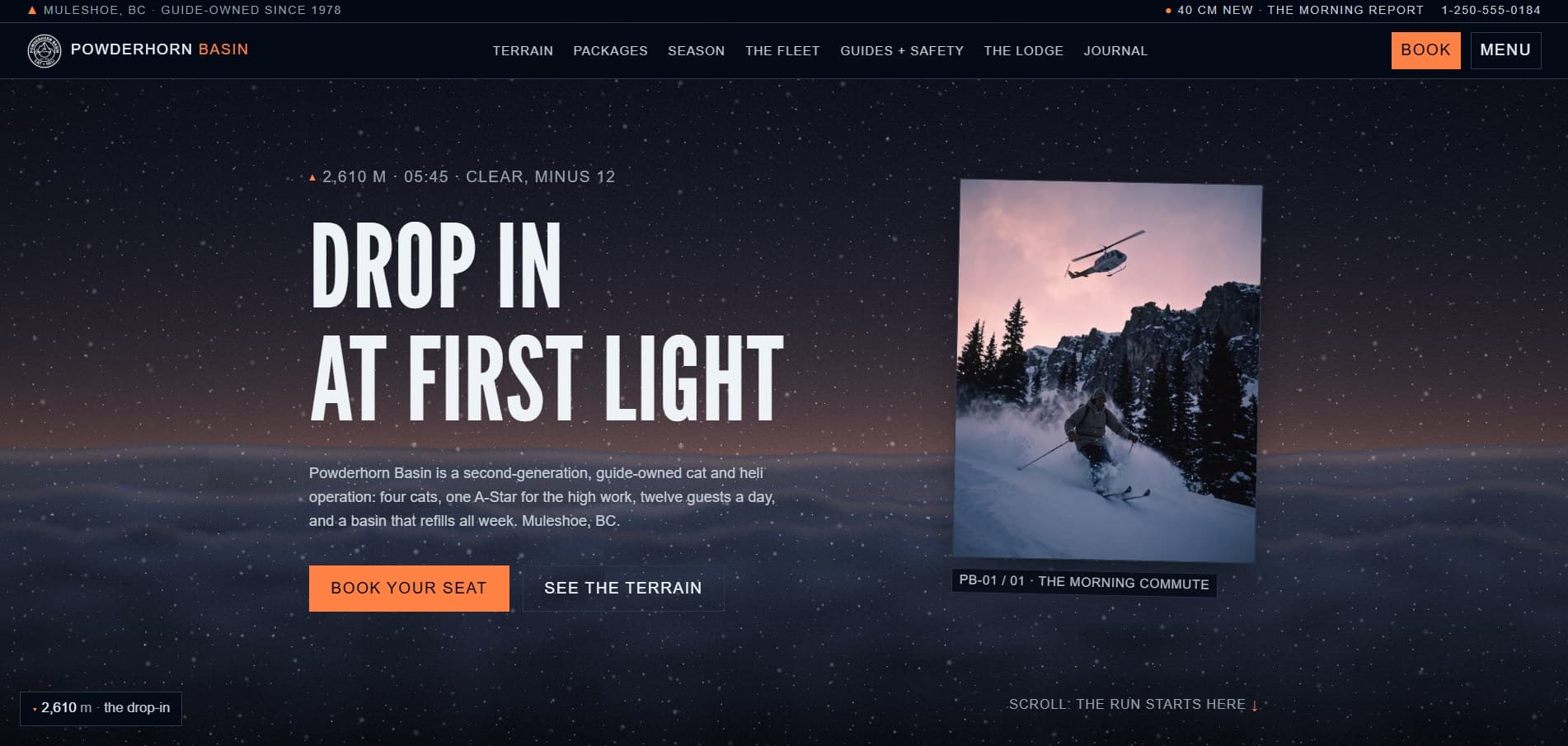 Powderhorn Basin website by Kootenay Made Digital