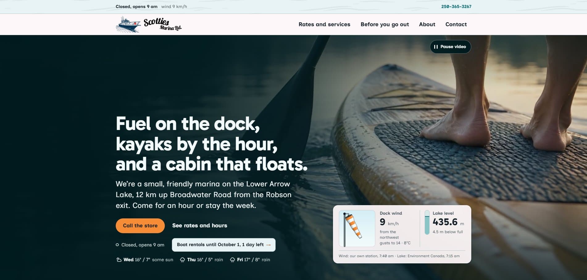 Scotties Marina website by Kootenay Made Digital