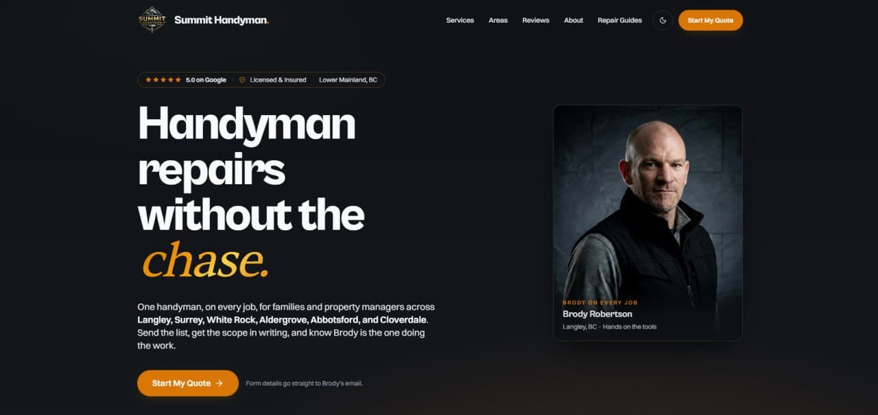 Summit Handyman homepage preview