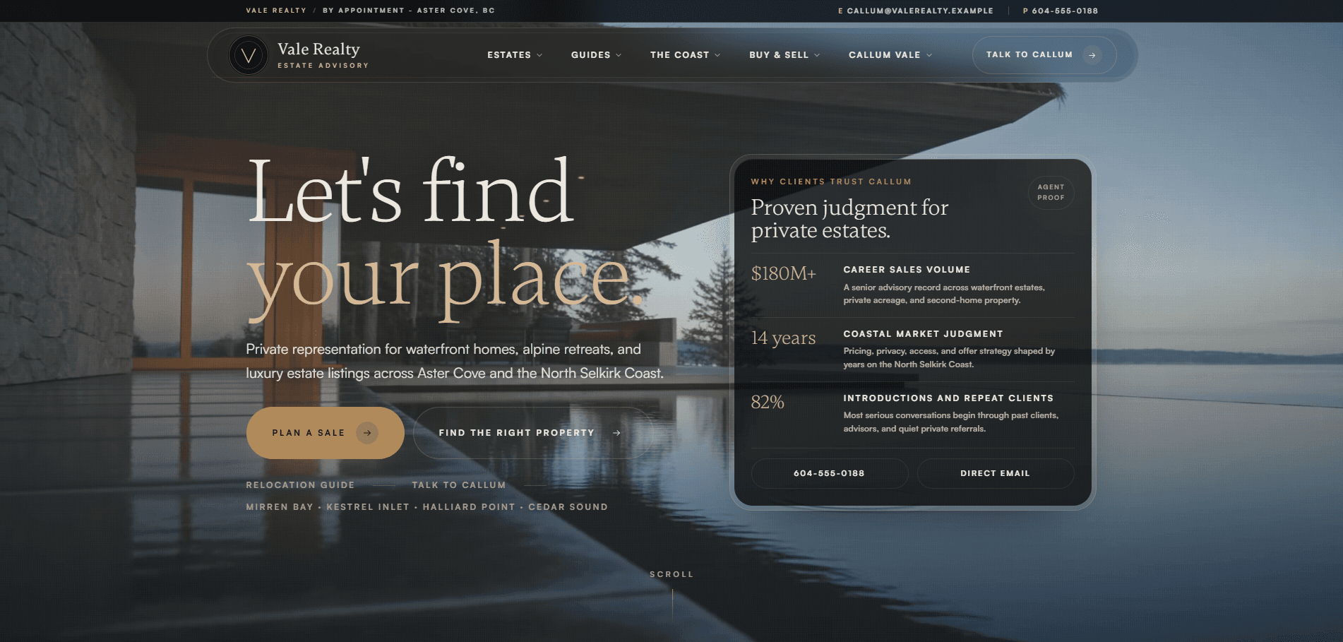 Vale Realty website by Kootenay Made Digital